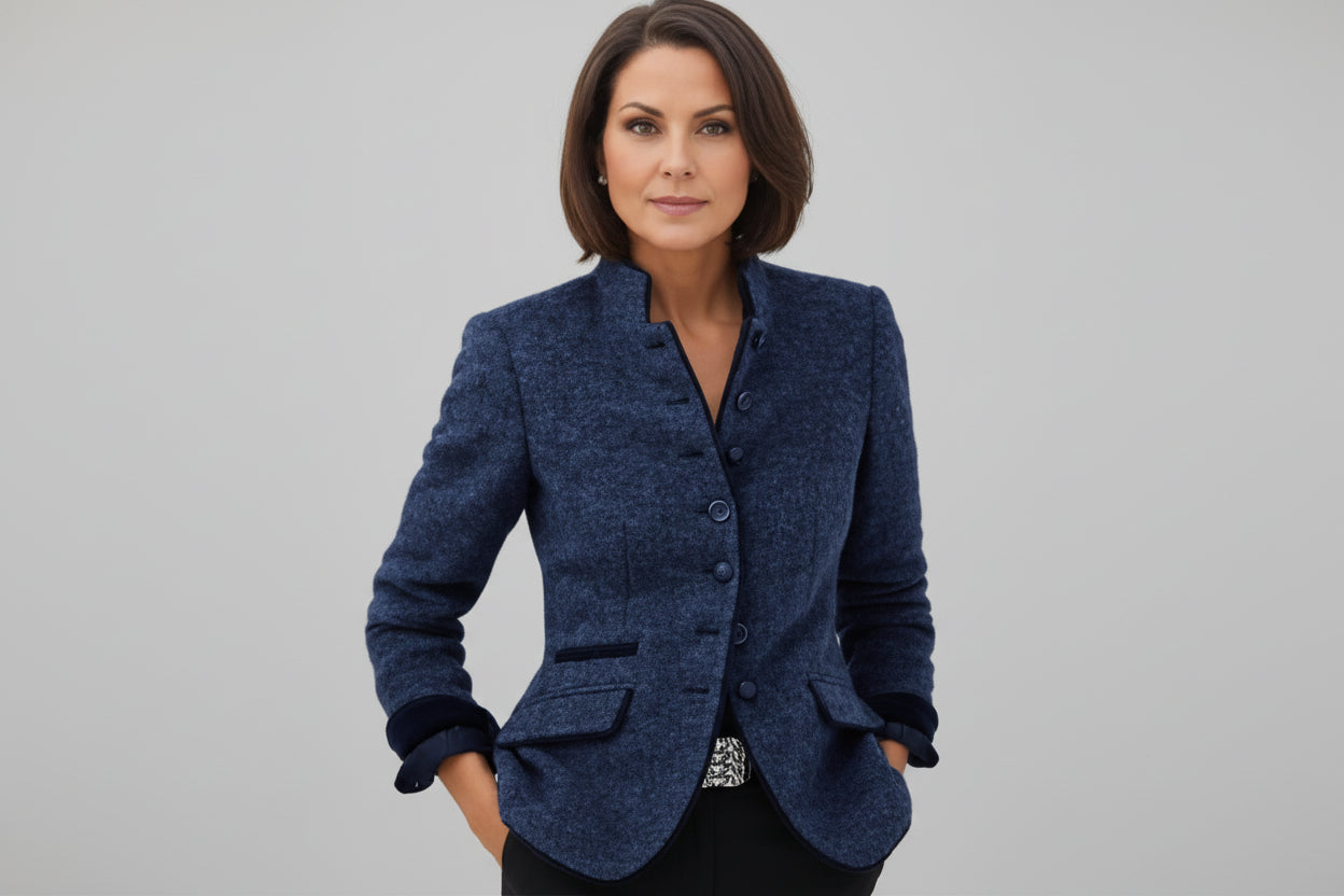 Multi-button Color Matching Women's Woolen Jacket 