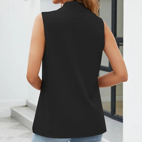 Women’s Sleeveless Stand-Collar Vest Cardigan CJ US