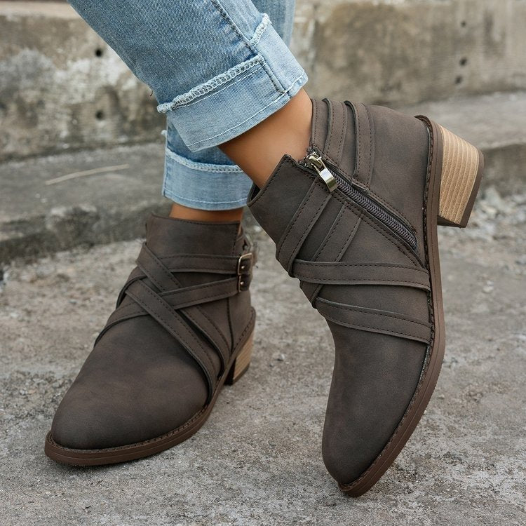Retro Style Fashionable Single Boots 
