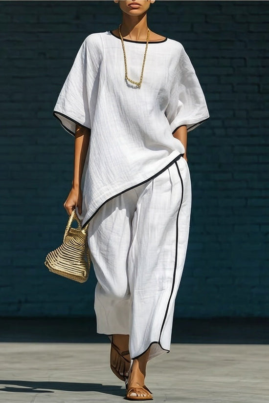 Casual Resort-Style Fashionable Loose Two-Piece Set For Women 