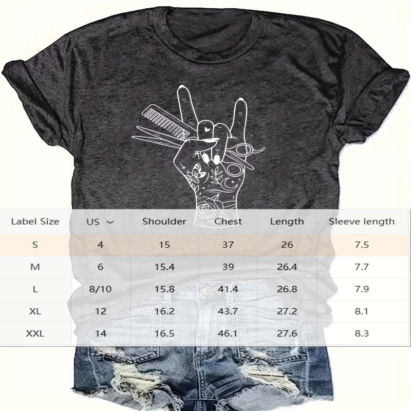 Print Crew Neck T-shirt, Casual Short Sleeve Top CJ