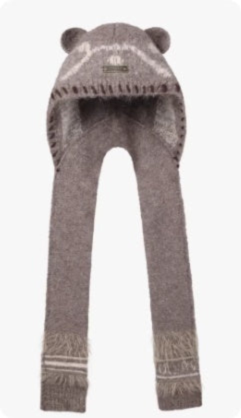 Women’s Cute Bear Ear Knitted Hat – Warm Ear-Covering Winter Beanie - FitiqueFit