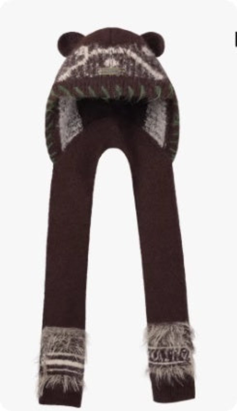 Women’s Cute Bear Ear Knitted Hat – Warm Ear-Covering Winter Beanie - FitiqueFit