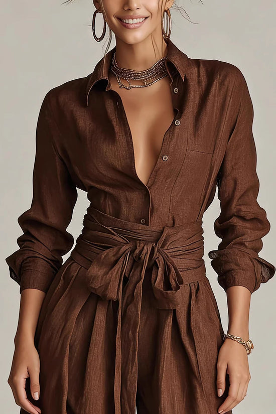 Solid-color High-waisted Short-sleeve Pants Fashion Casual Set 