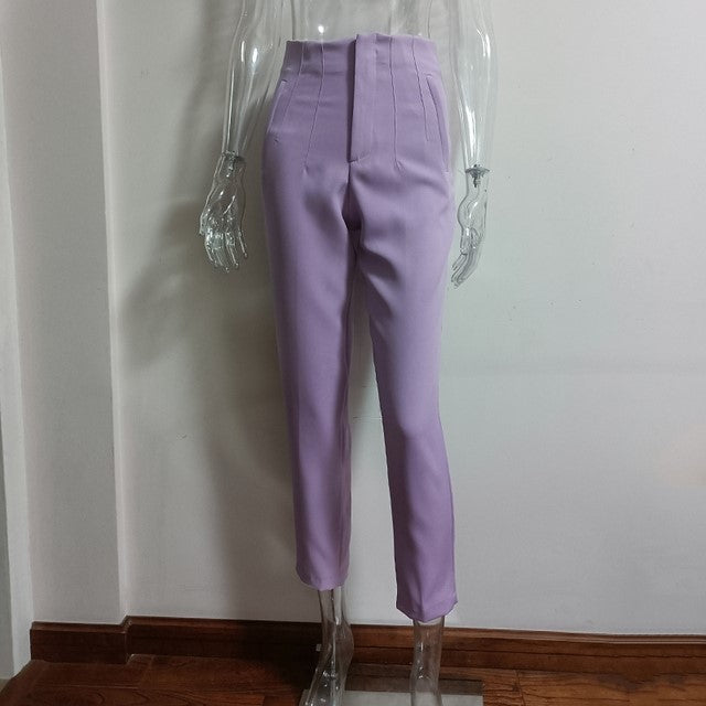 Women's High-Waisted Straight Leg Pants 