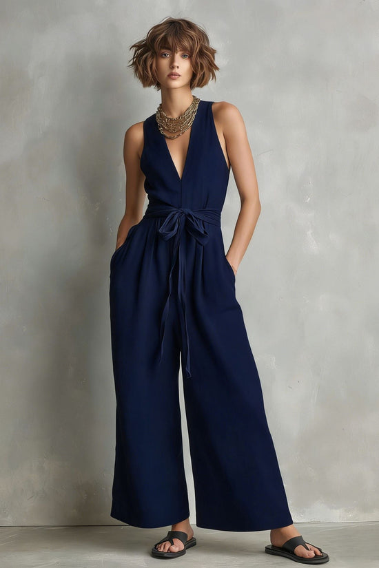 Elegant Commuter V-Neck Jumpsuit For Women 