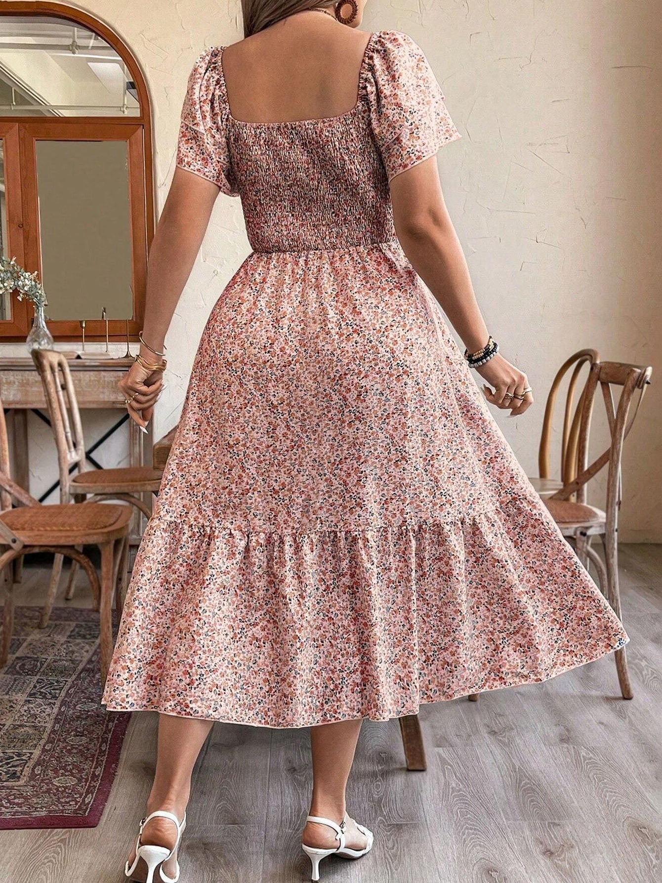 Plus Size Backless Midi Dress – Elegant Pleated Summer Party Dress CJ US