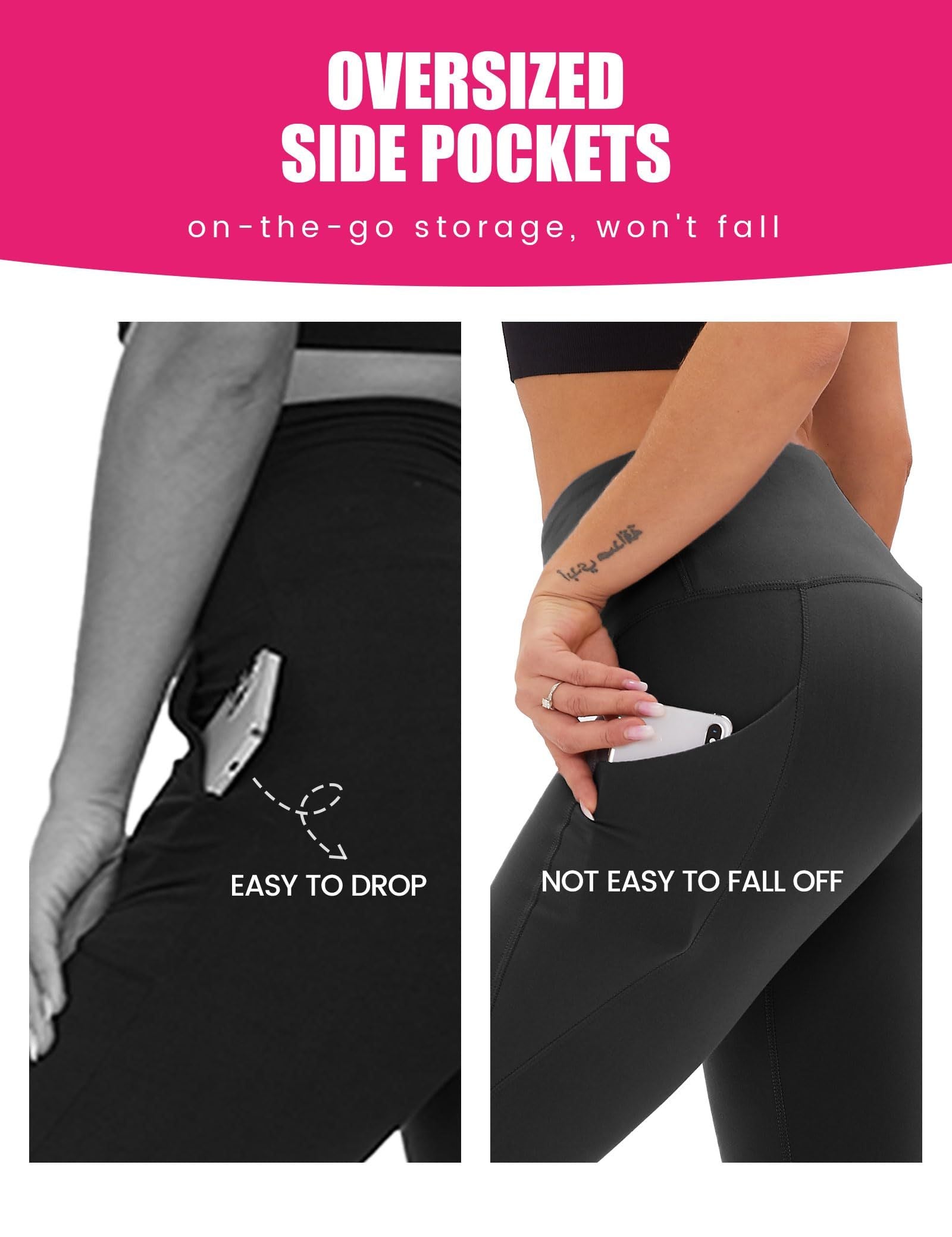 Cropped High-Rise Yoga Pants – Diagonal Pockets & Variegated Print CJ US