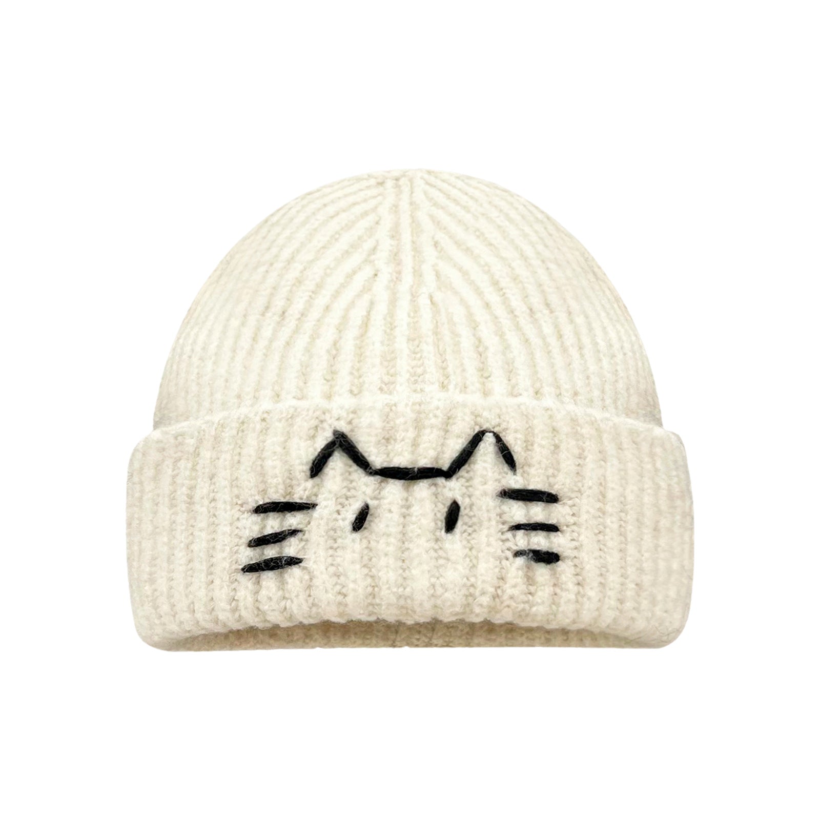 Women’s Cute Cat Line Design Knitted Hat – Warm Fall & Winter Beanie - FitiqueFit