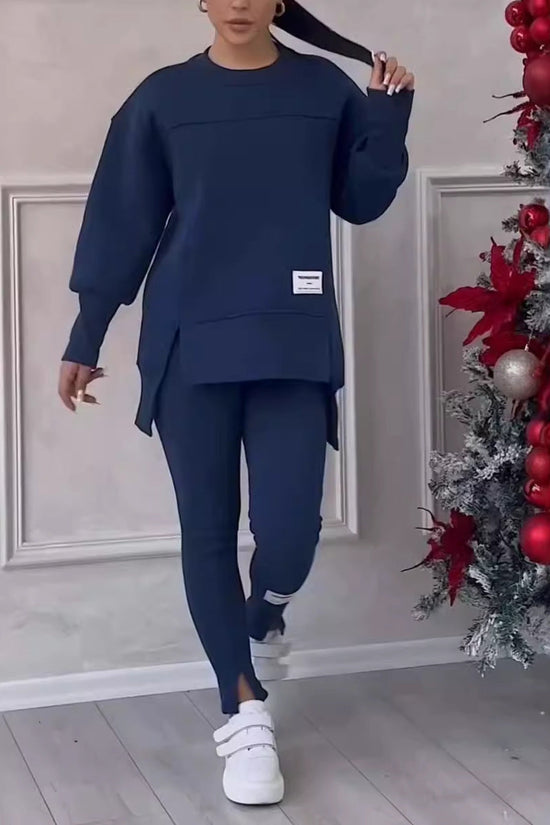 Women's Solid Color 2-Piece Set 