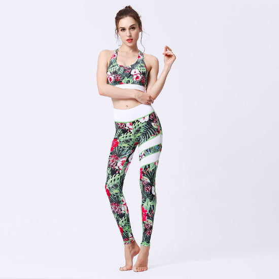 💪 Seamless 2-Piece Yoga Set – High-Waist Leggings & Crop Top FitiqueFit