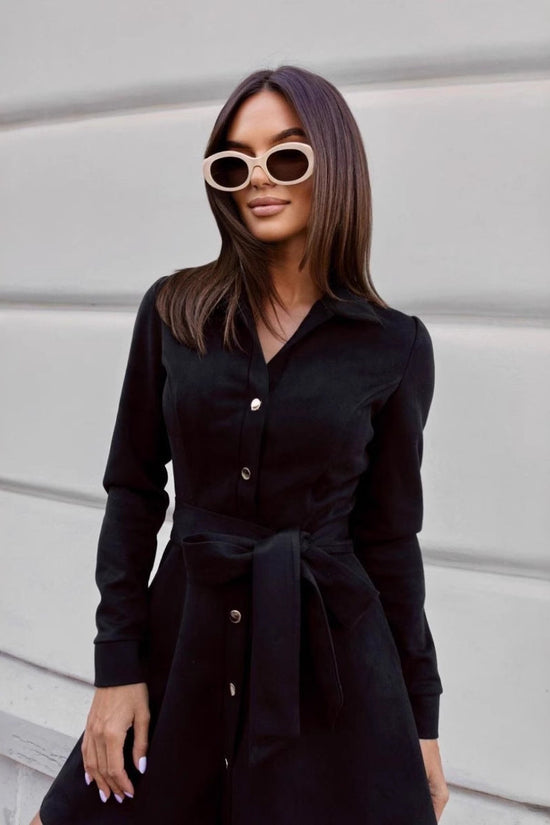 Womens Loose Plus-Size Lace-Up Dress 