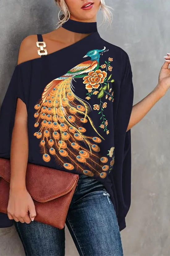 Women's V-Neck Printed Off-Shoulder Vest Top | 6 Prints S–XXL 