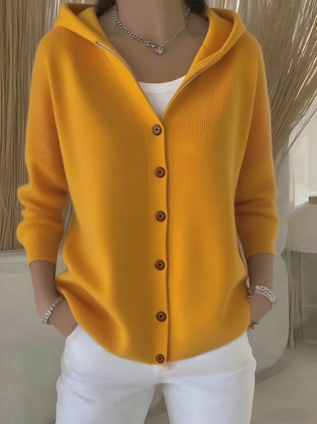 Women’s Button-Down Hoodie Cardigan Sweater Coat 