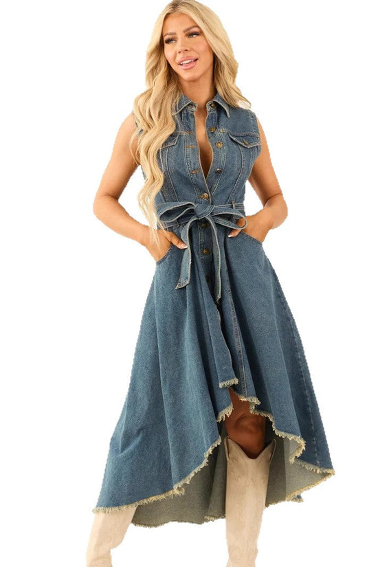 Cowboy dress, fashionable sleeveless, irregular personality 