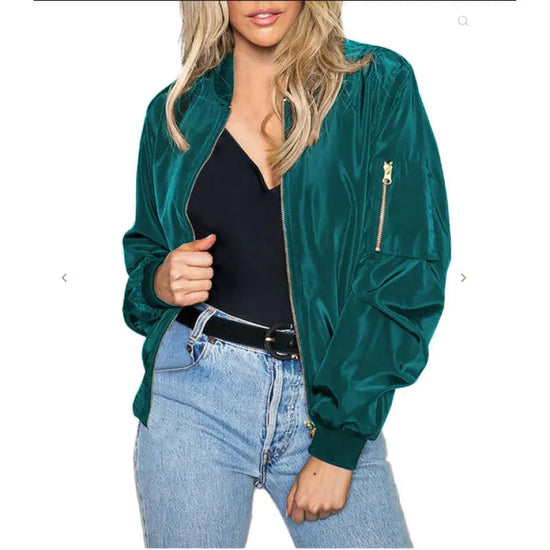 Minimalist Color-Block Stand-Collar Zip Jacket 
