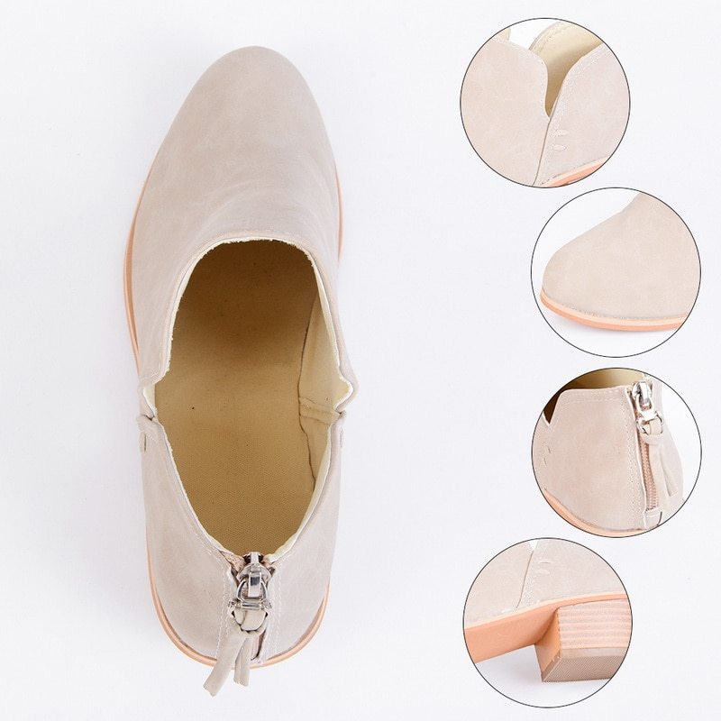 Autumn Women Shoes Retro High Heel Ankle Boots CJ US