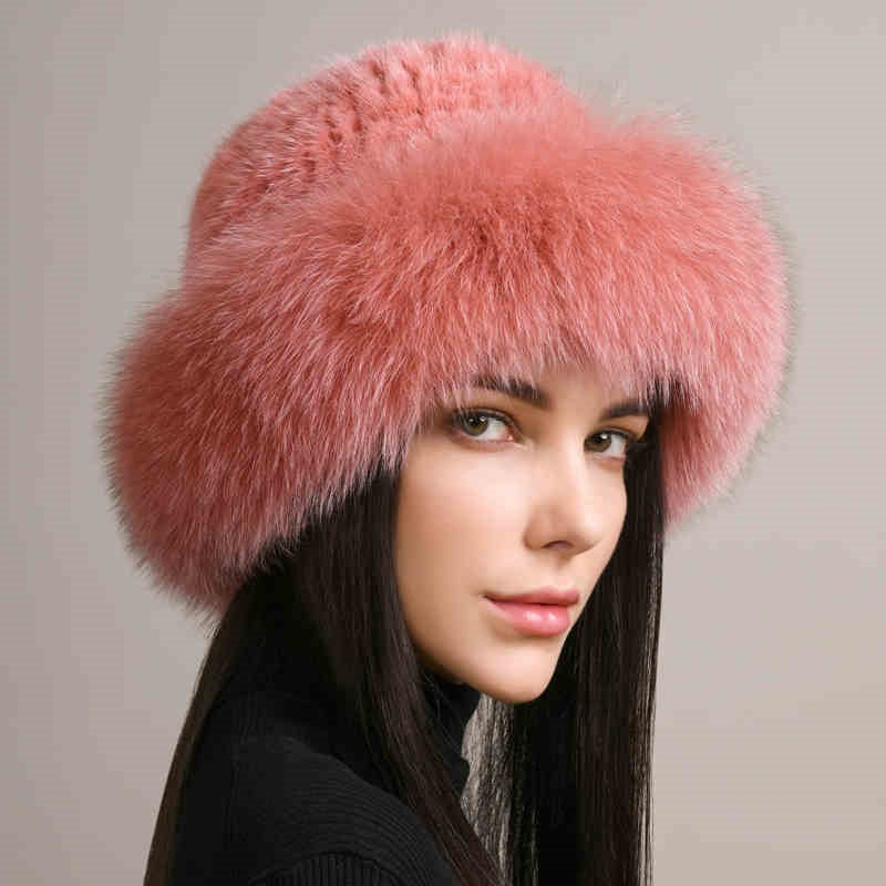 Mink Hair Hat Lady Braided Fur Winter Winter 