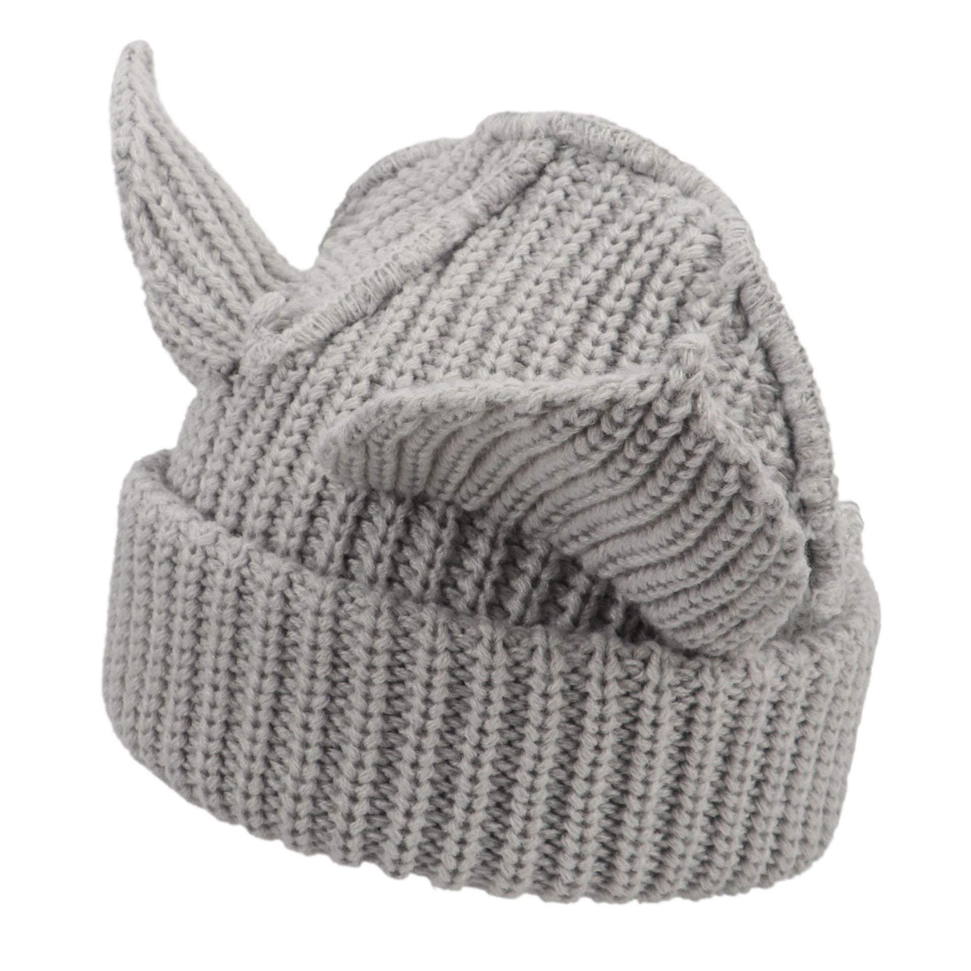 Women’s Thickened Acrylic Knitted Hat with Devil Ears | Cozy Beanie 