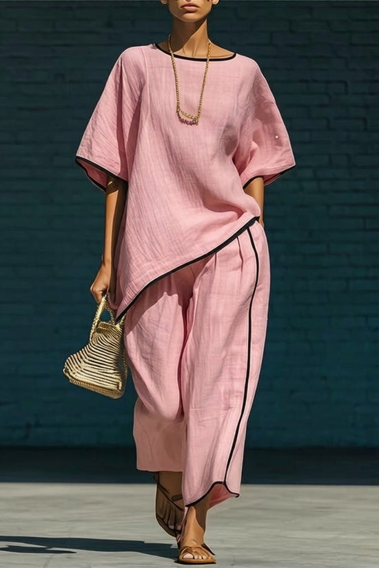 Casual Resort-Style Fashionable Loose Two-Piece Set For Women 