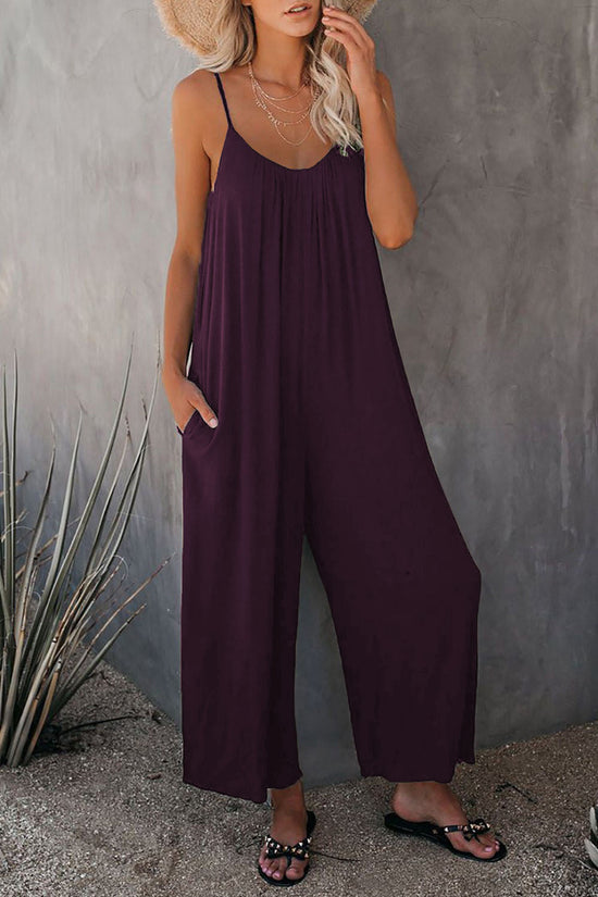 Women’s Pleated Chest Cross-Strap Jumpsuit 