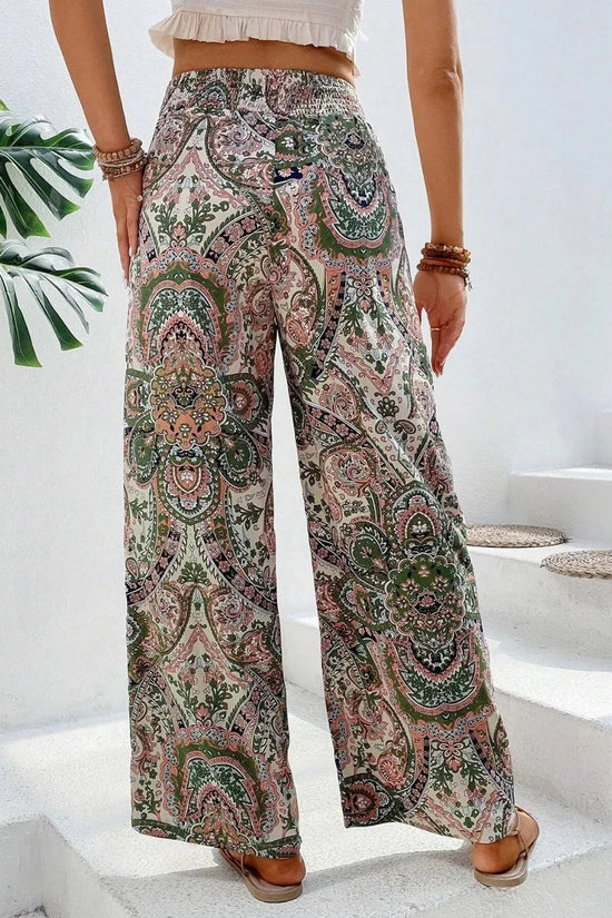 Printed Wide Leg Pants 