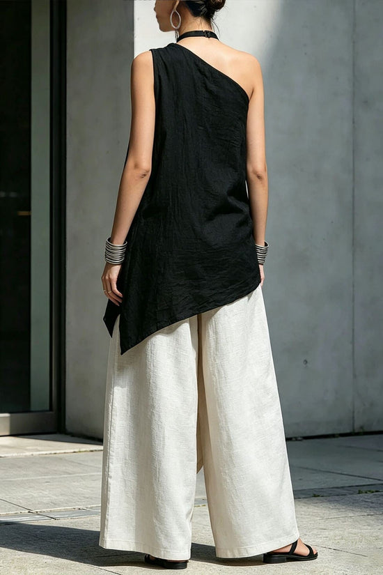 Casual Versatile Fashionable One-shoulder T-shirt 