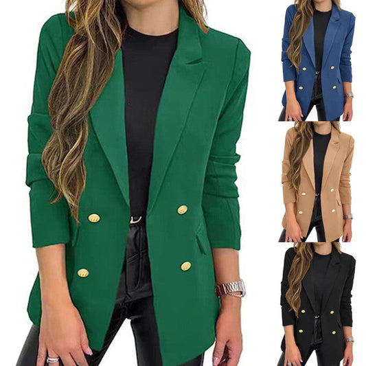 Casual Long-Sleeve Lapel-Button Autumn Coat 