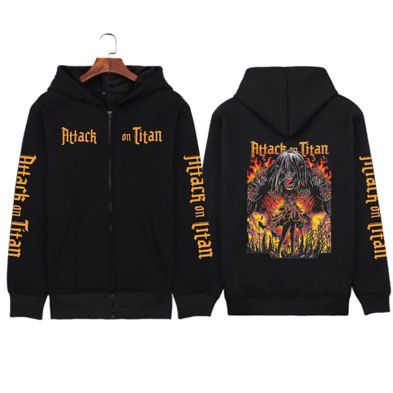 Printed Zipper Sweater Autumn And Winter Unisex Coat Hoodie 