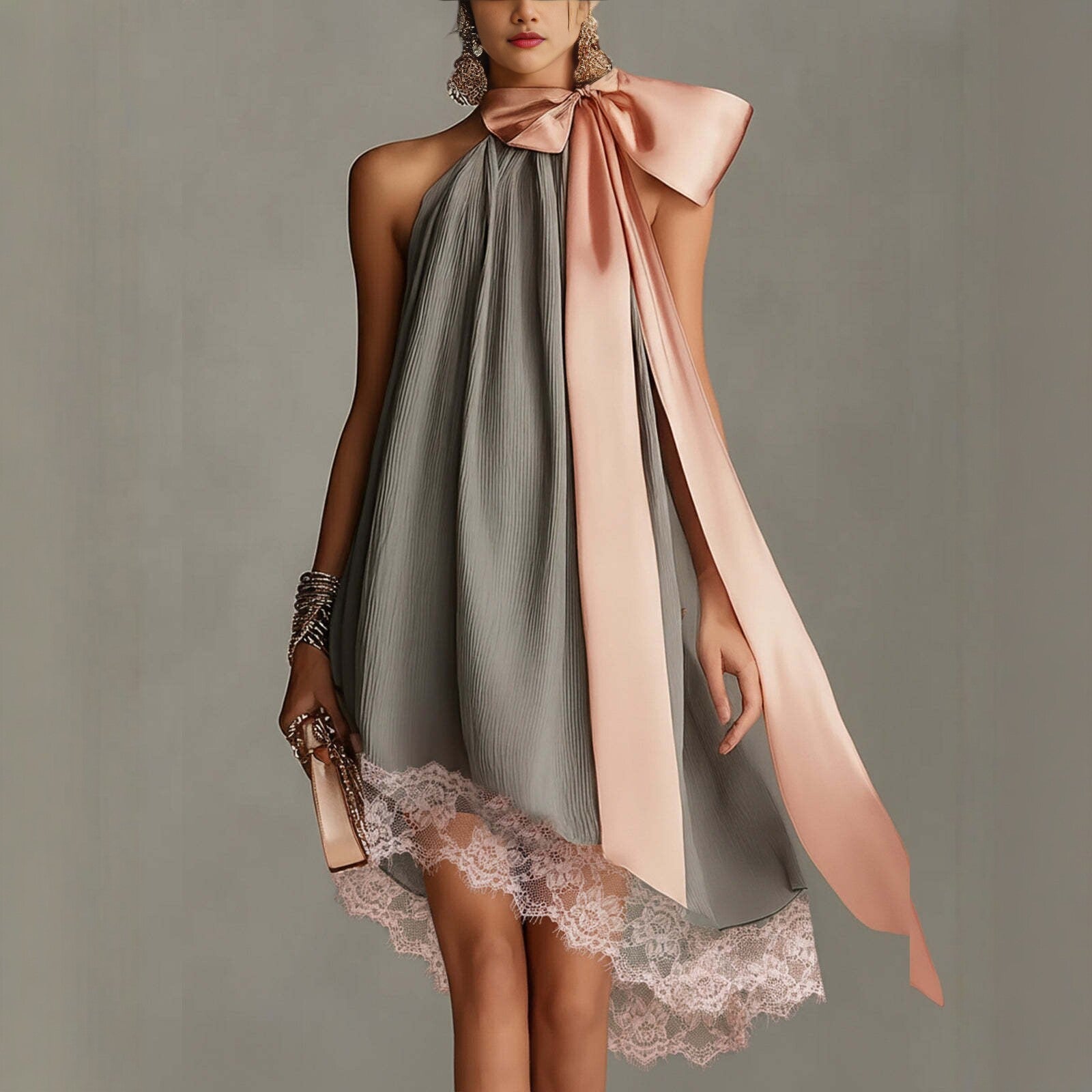 Style Strapless Printed Fitted Slimming Vacation Long Dress for Women 