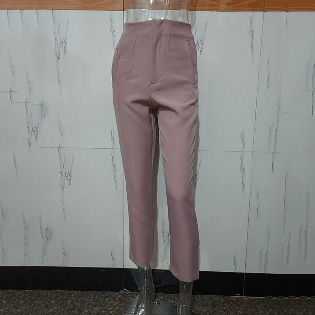 Women's High-Waisted Straight Leg Pants 