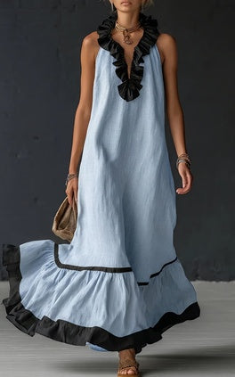 Resort-Style Linen Maxi Dress 