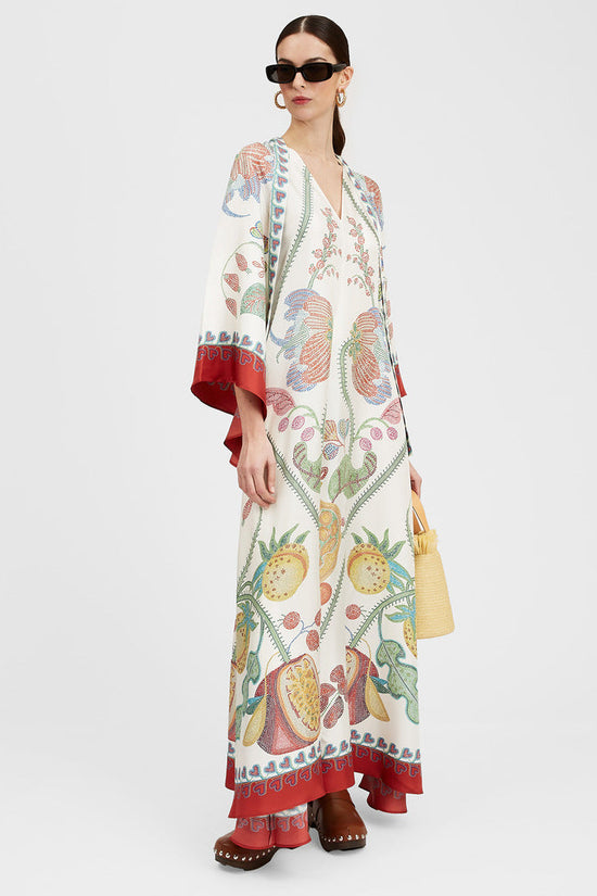 New European and American Summer Printed Seven Sleeve Stand up Collar Dress 