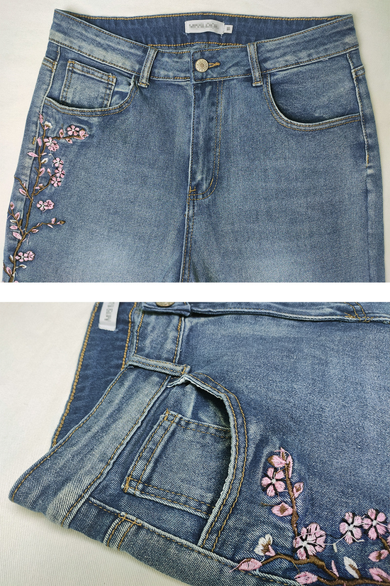 High-Waisted Vintage Stretchy Slim-Fit Flared Denim Pants for Women 