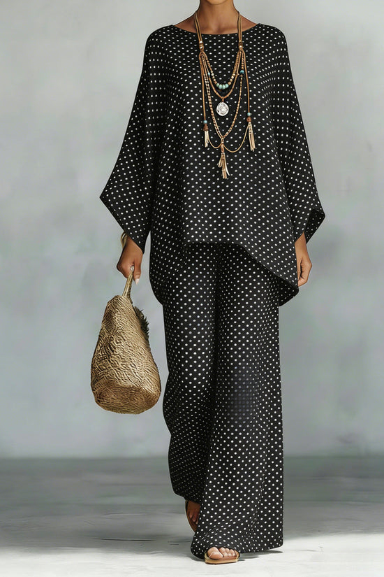Women's Floral Print Linen Wide-Leg Two-Piece Set 