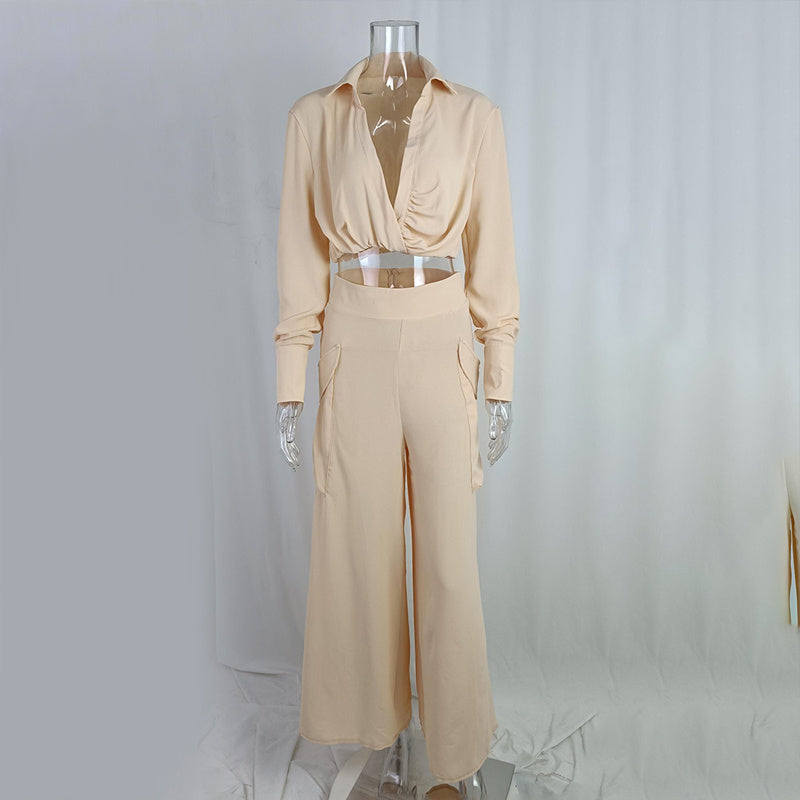 Women's Plus Size Wide Leg Elegant Pant Set CJ US
