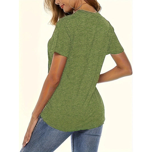 Letter Print Short Sleeve T-Shirt Casual Summer Top CJ