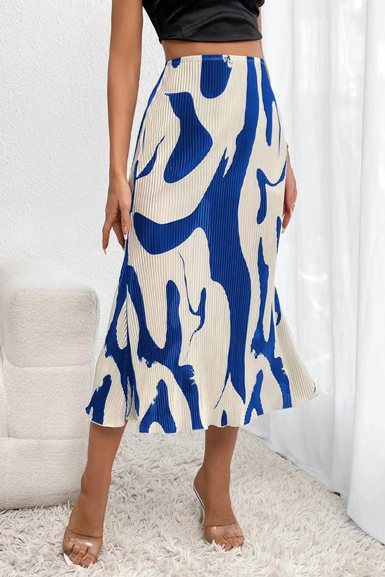 Women’s Tropical Print Pleated Skirt 