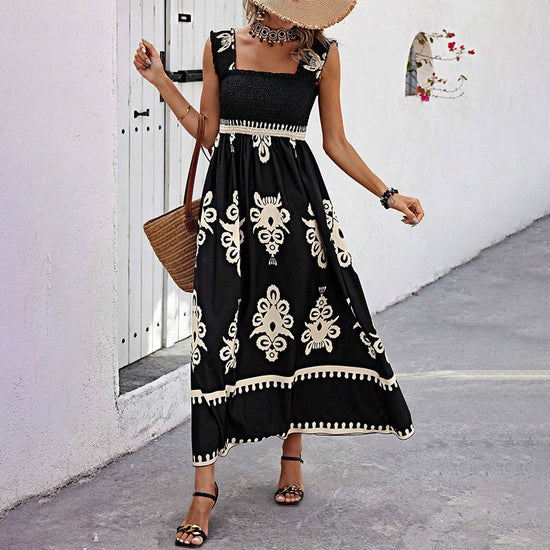 Women’s Wide-Strap Printed Maxi Dress CJ US