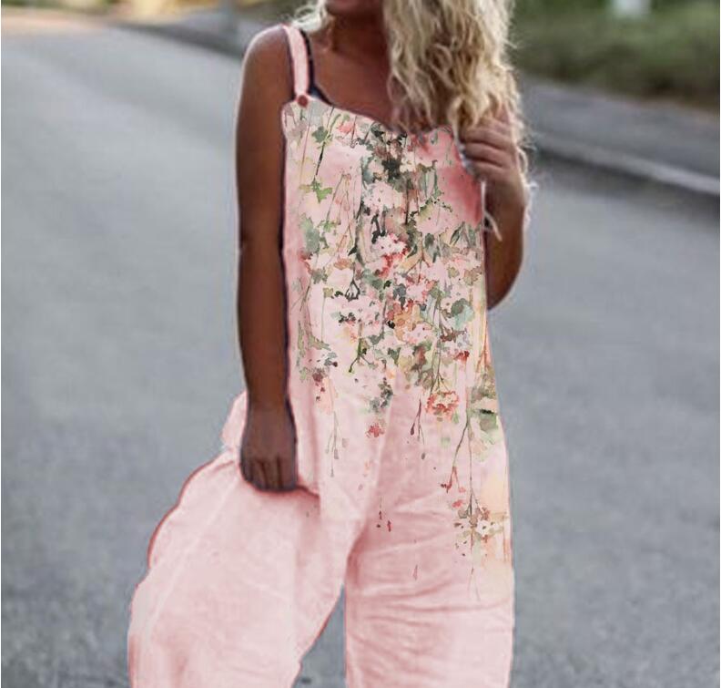 Women’s Butterfly Print Overalls 