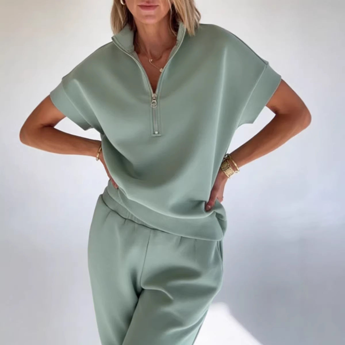 Athleisure T-shirt And Pants Two-piece Set 