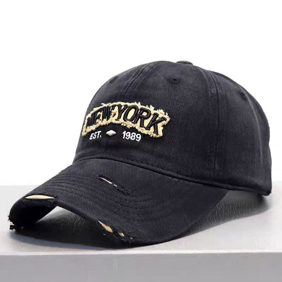 Embroidered Letter Denim Baseball Cap With A Soft Crown 