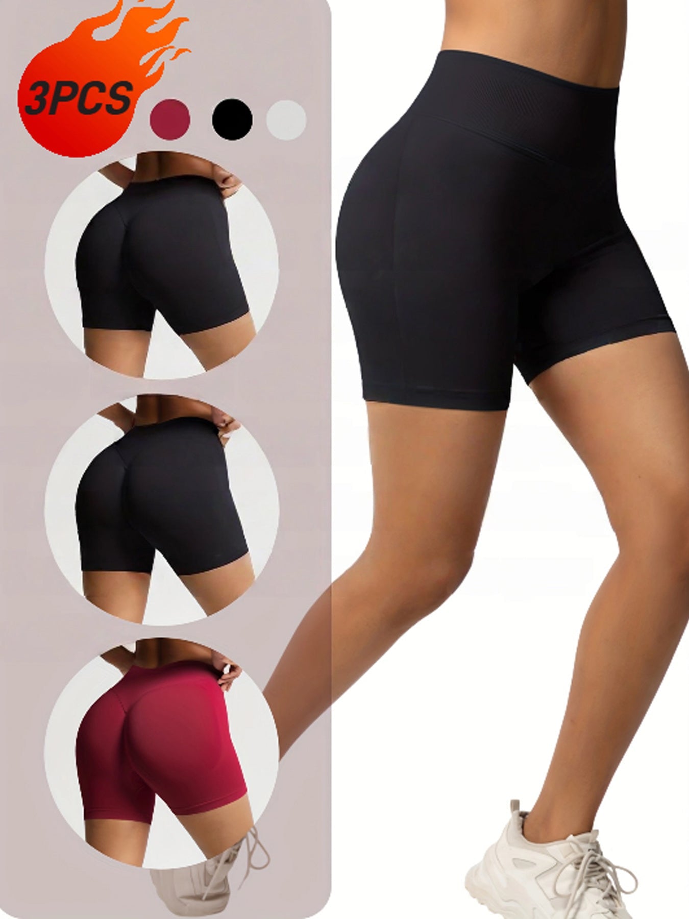 3-Pack Seamless Workout Shorts for Women CJ US