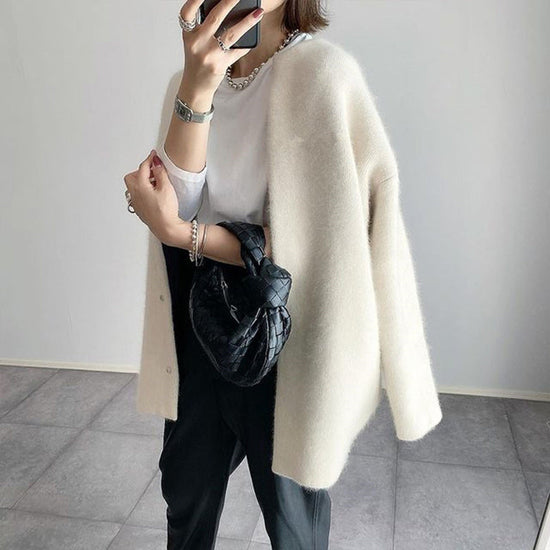 Women's Solid Color Wool-like Coat, Oversized Long Sleeve Button Up Trench For Fall Winter Casual Outwear CJ US