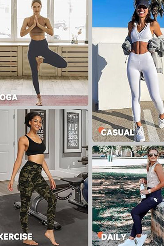 Cropped High-Waisted Leggings – Camouflage Print Workout Pants CJ US