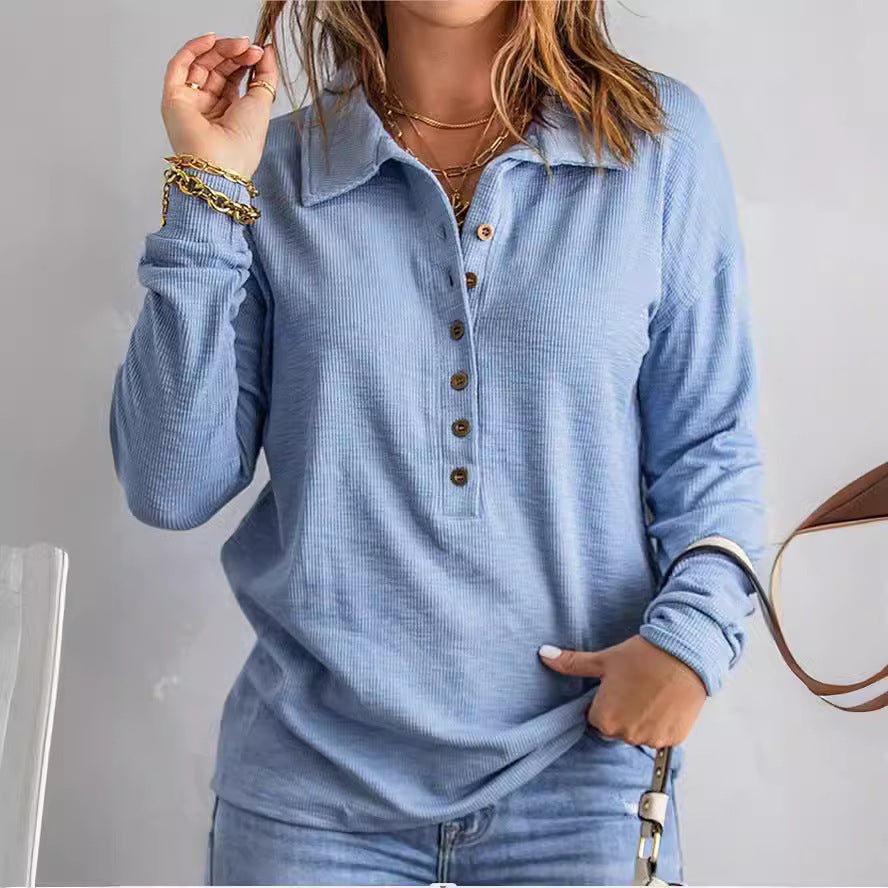 Women's Loose-Fitting Casual Long-Sleeve Top 