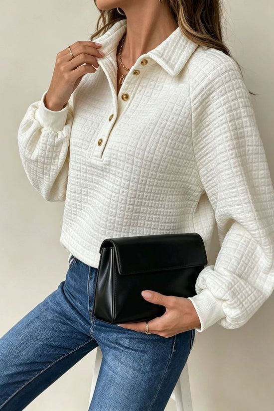 Collar long sleeved top 