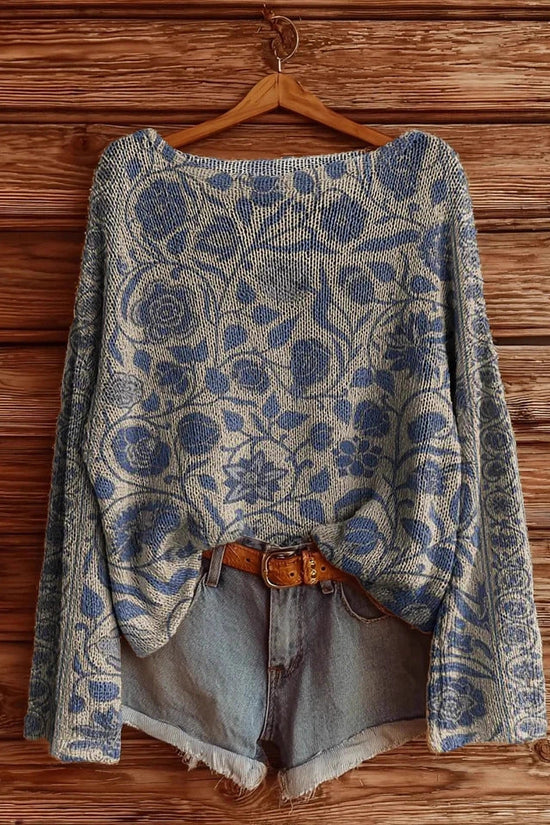 Women’s Fall Wildflower Print Long Sleeve T-Shirt 
