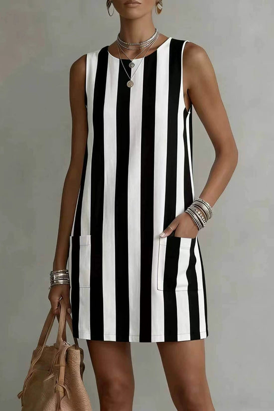 Stylish Casual Striped Slimming Womens Dress 