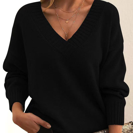 Womens Sweaters Casual Drop Shoulder Long Sleeve V Neck Pullover Tops Trendy Fall Fashion Clothes CJ US